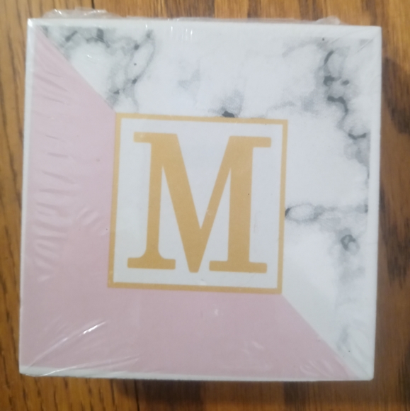 Marbled Letter Ceramic Coaster Set - Four (4) Packs - Picture 3 of 7